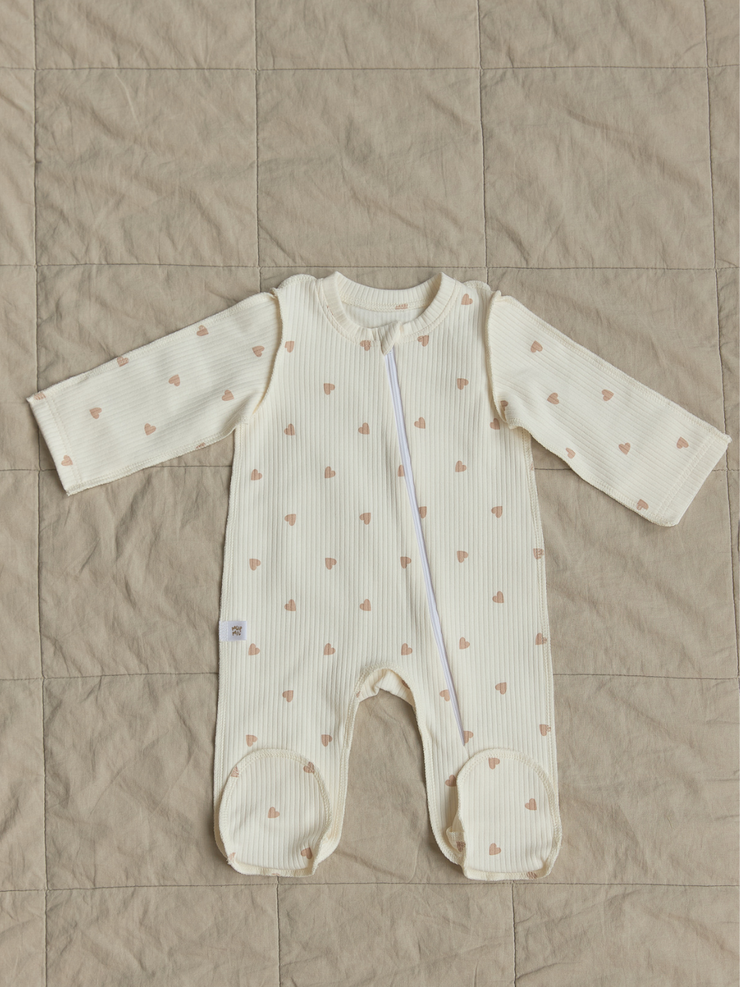 Слип нательный лапша Бежевые сердечки