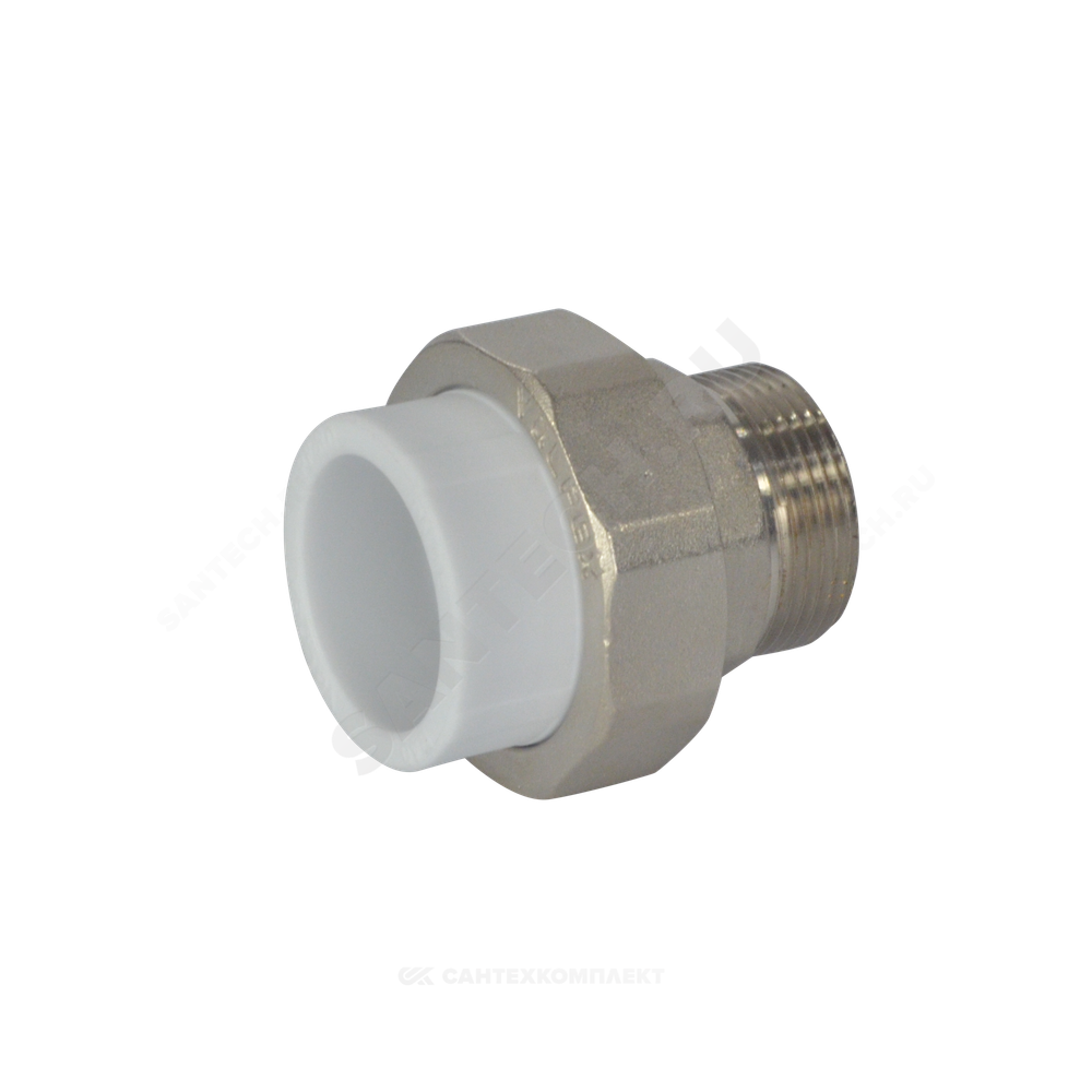 Муфта PP-R комбинированная разъемная белая Дн 20х1/2" НР усиленная VALFEX 10156015У