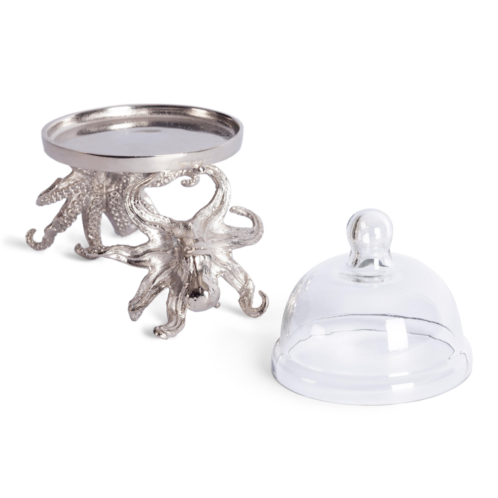 Тортница Secret De Maison OCTOPUS ( mod. 9647 ) алюминиевый сплав, 26x15x23 см, никель/nickel