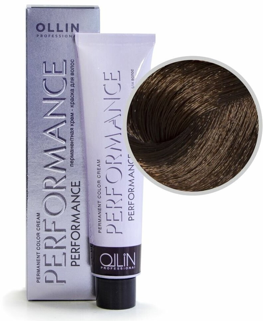 OLLIN PERFORMANCE 6/77 темно-русый интенсивно-коричневый 60мл Перманентная крем-краска для волос