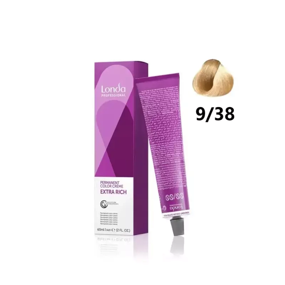 Londa Color стойкая крем-краска, 9/38 очень светлый блонд золотисто-перламутровый, 60мл