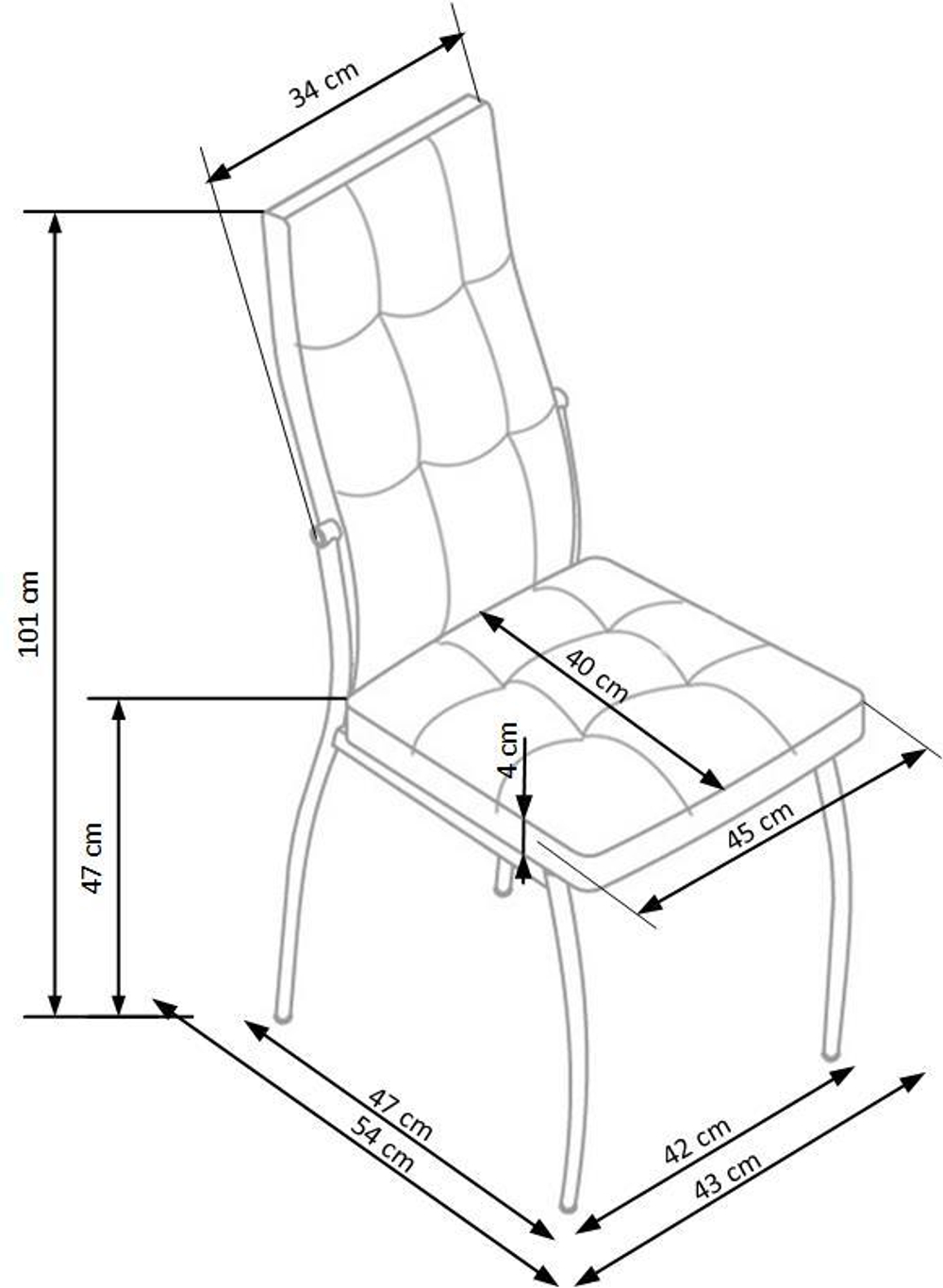 Стул HALMAR K209 белый/хром