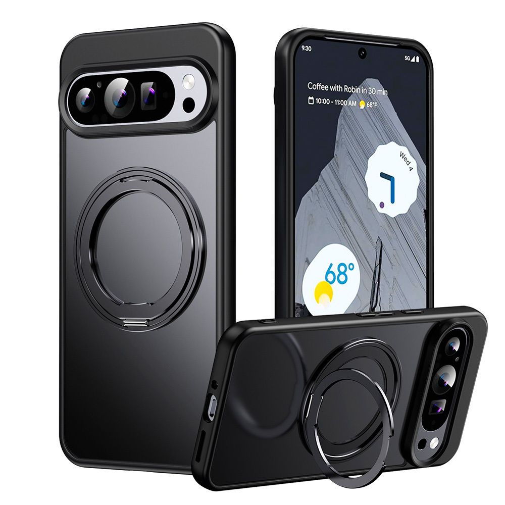 Чехол MosSeller для Google Pixel 9/9 Pro с Магсейф, кольцо-подставка, черный