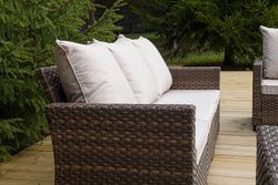 "Бостон" лаунж-зона из искусственного ротанга, цвет серый