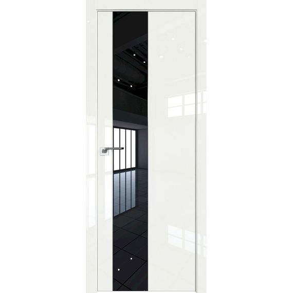 Межкомнатная дверь глянцевая Profil Doors 19LE дарк вайт люкс со вставкой