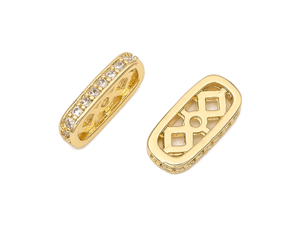 Спейсер 12,5мм, со стразами (для многорядных украшений) (1шт)