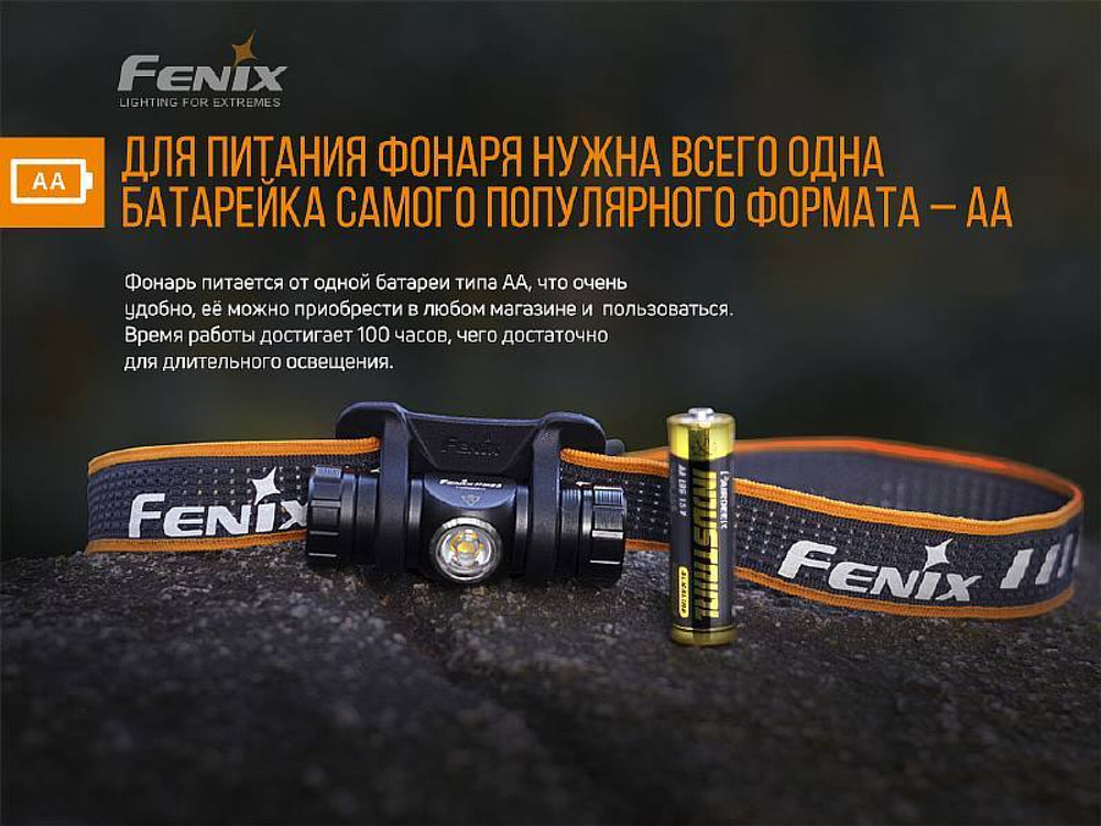 Фонарь Fenix HM23 + акб с встроенным зарядным 1600mah
