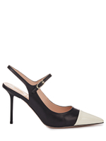 Женские туфли черные комбинированные с белым носком