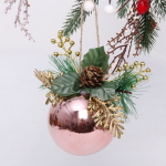 Новогодний шар «Лесное чудо» 8 см, Розовое золото