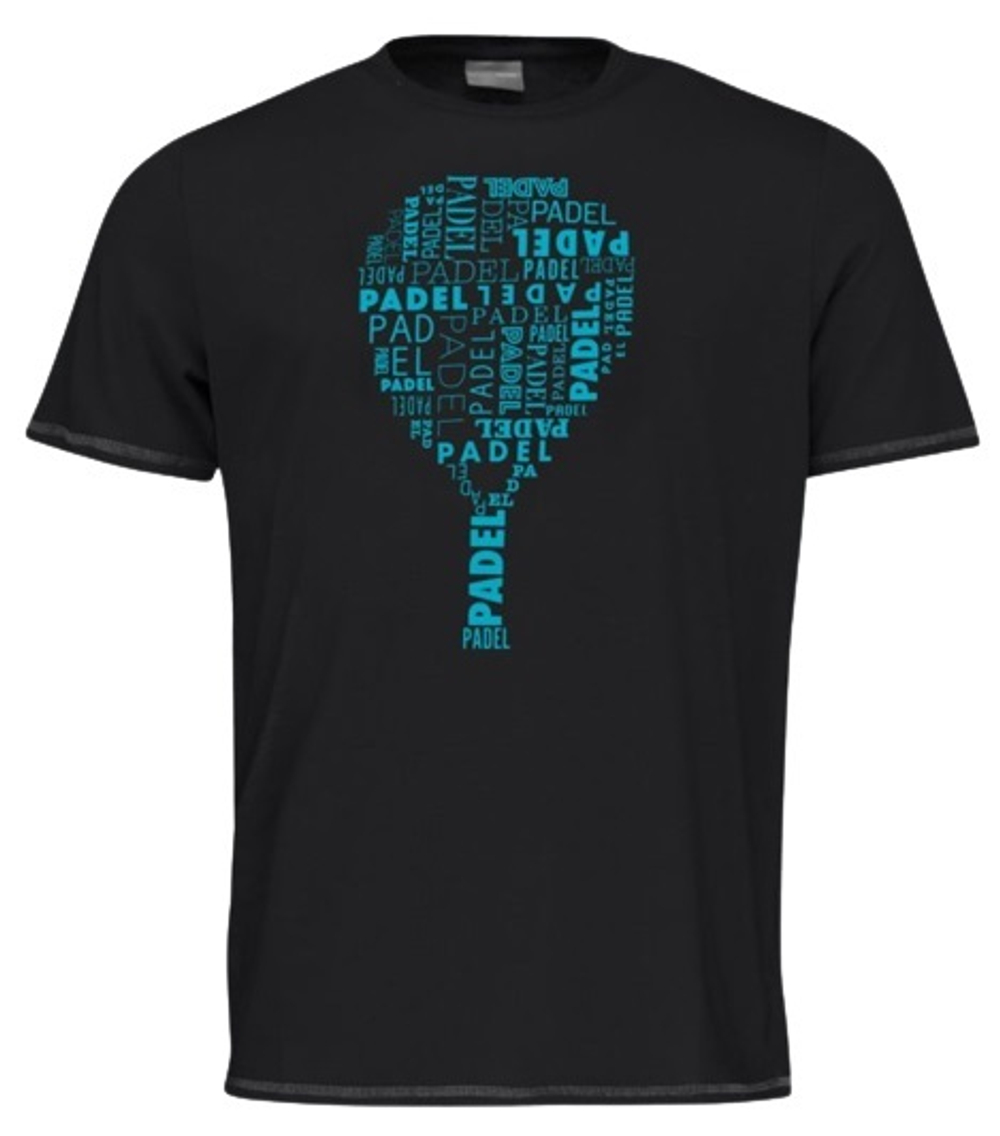 Футболка мужская теннисная Head Padel TYPO T-Shirt Men - black