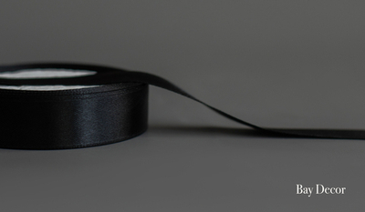 Лента 039 атласная черная 2 см.*25 ярдов