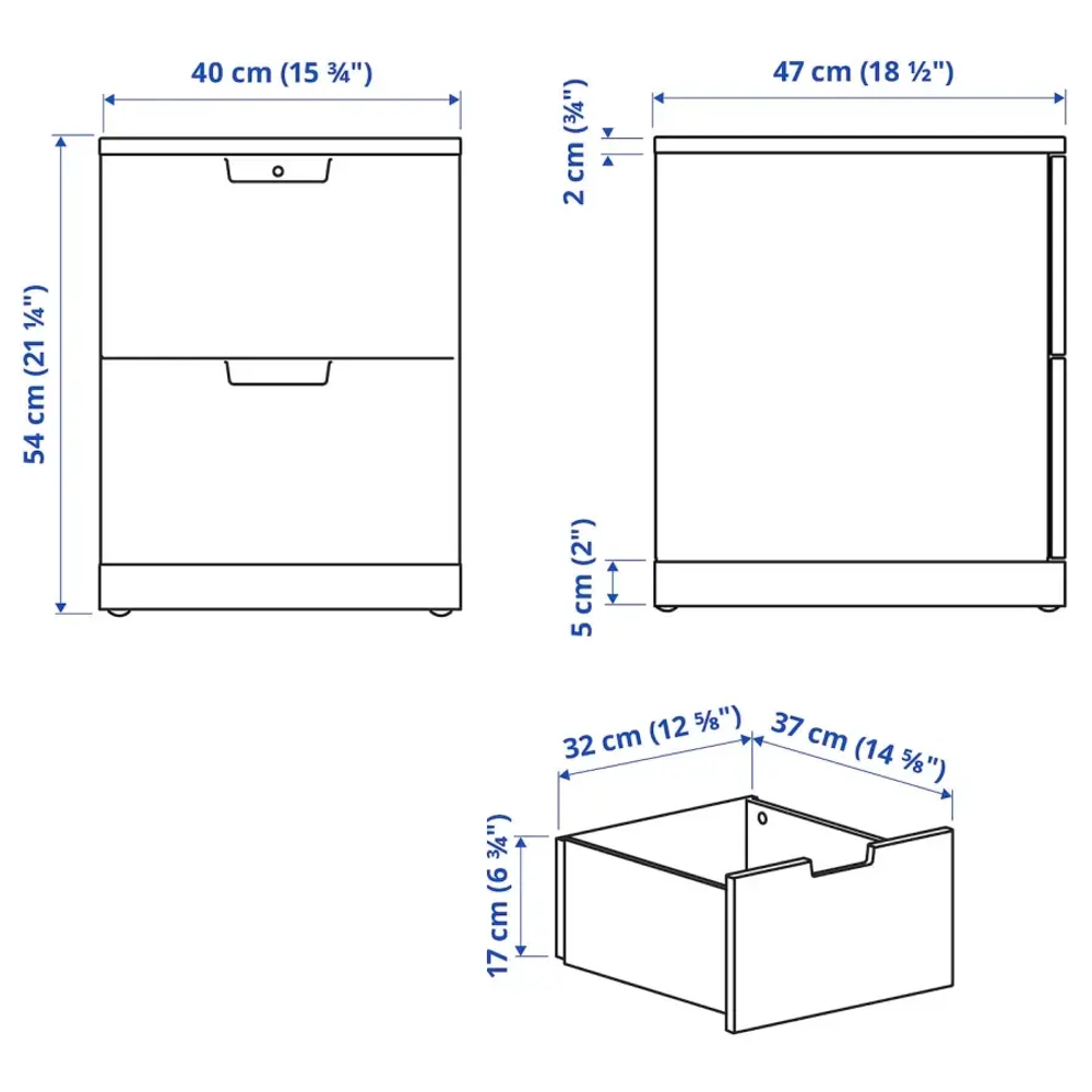 Тумба - IKEA NORDLI/НОРДЛИ ИКЕА, 47х40х76 см, белый