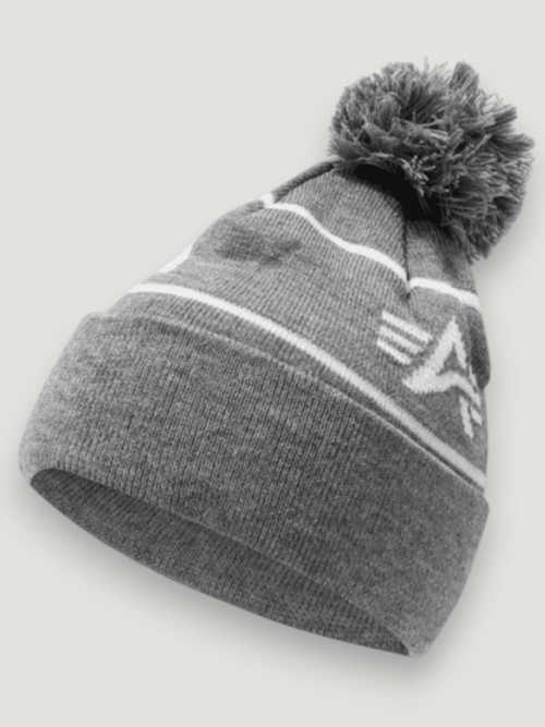 Шапка Alpha Industries Essential Pom Beanie Medium Charcoal Heather (Серая)