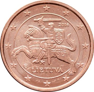 1 евроцент 2016 Литва (1 euro cent)