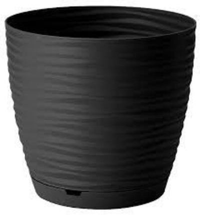 Горшок для цветов  5,4 л с поддоном (черный) Saffron