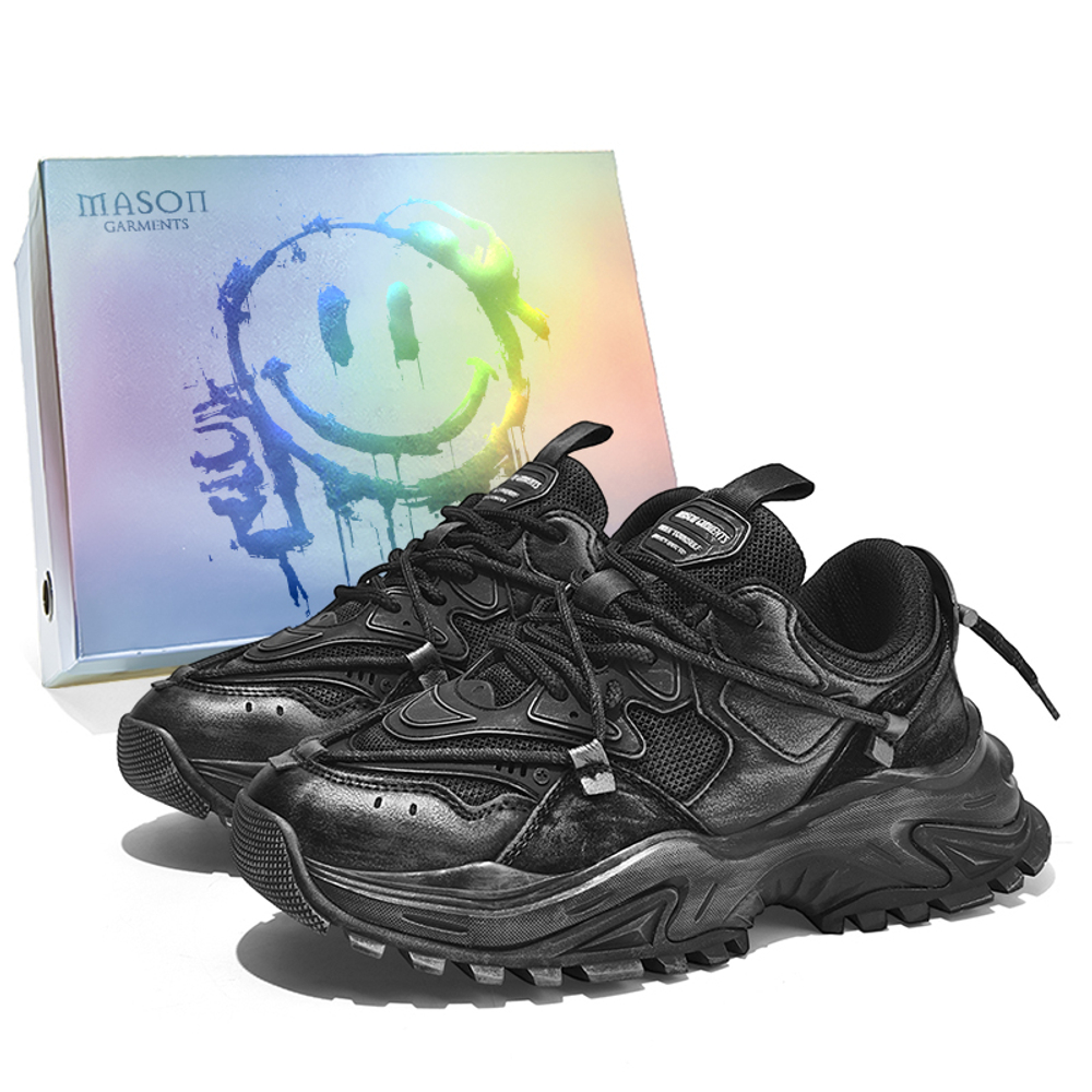 Masongarments Shark Tooth Series Chunky Sneakers черный серебристый