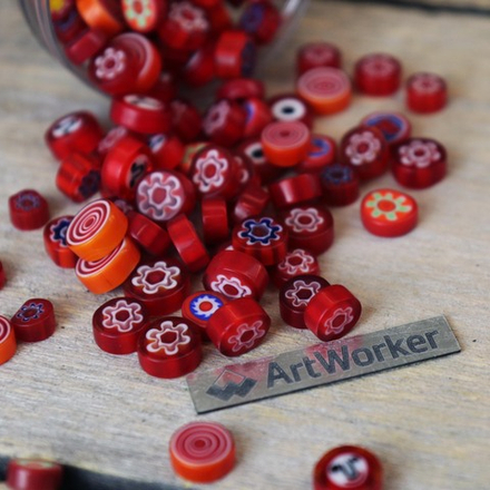 Миллефиори красный микс, 100 гр