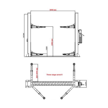 Цена на KraftWell (KRW5.5MXL) Подъемник двухстоечный г/п 5500 кг электрогидравлический