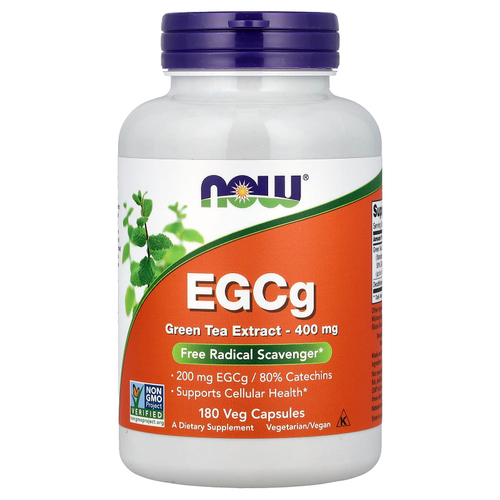 NOW Foods, EGCg, экстракт зеленого чая, 400 мг, 180 растительных капсул