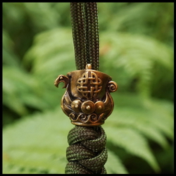 Темлячная бусина "Драккар" для ножей , латунь