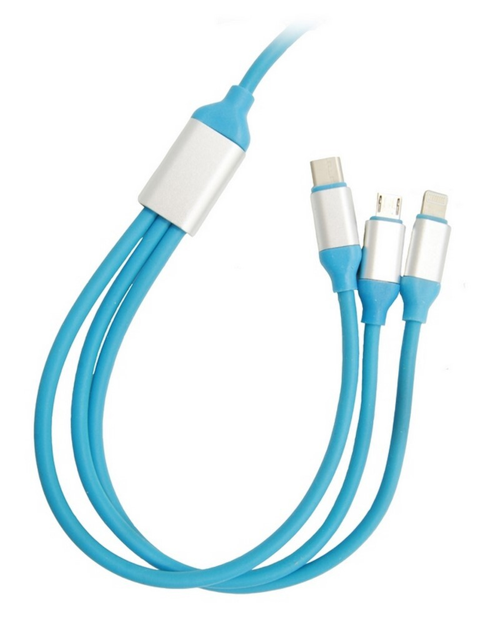 Кабель USB Union 3 в 1 для iPhone/micro/Type C (синий) 1m