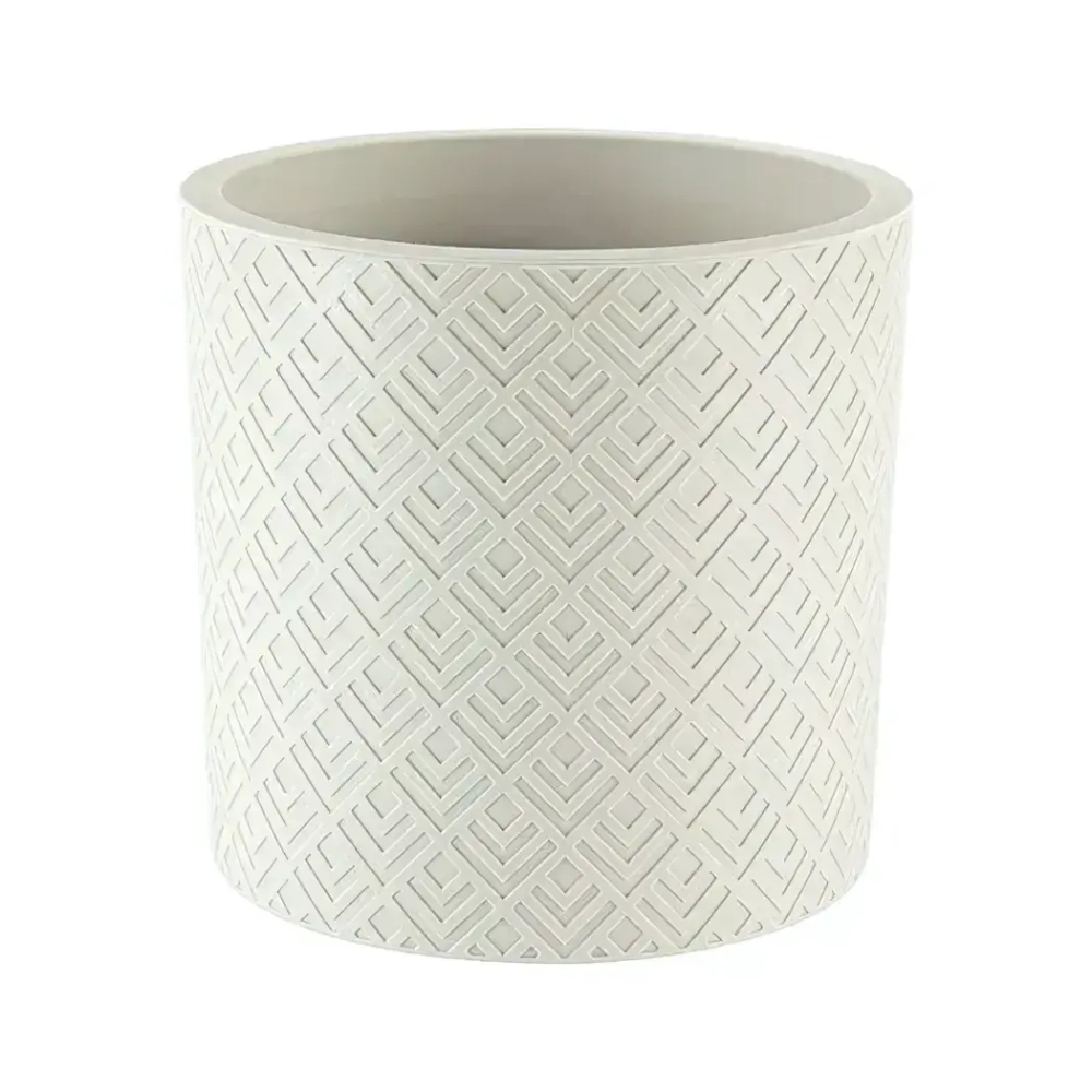 Кашпо ЭТНА D280мм 9,5л с вставкой белый ротанг