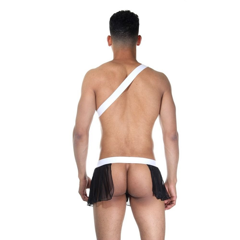 Черно-белый мужской игровой костюм Охотник (Размер: L-XL) (Цвет: черный с белым)