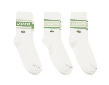 Теннисные носки Lacoste Printed Cotton 3P - flour/birch/lamb's lettuce