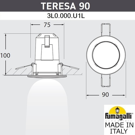 Уличный встраиваемы светильник FUMAGALLI TERESA 90 3L0.000.000.LXU1L