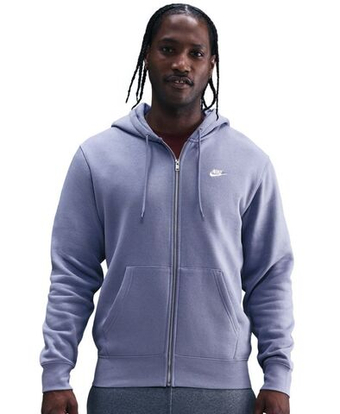 Мужская теннисная кофта Nike Club Full-Zip Fleece - world indigo/world indigo/white