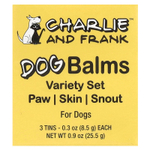 Charlie and Frank, набор бальзамов для собак, для лап, кожи и носа, 3 баночки по 8,5 г (0,3 унции)
