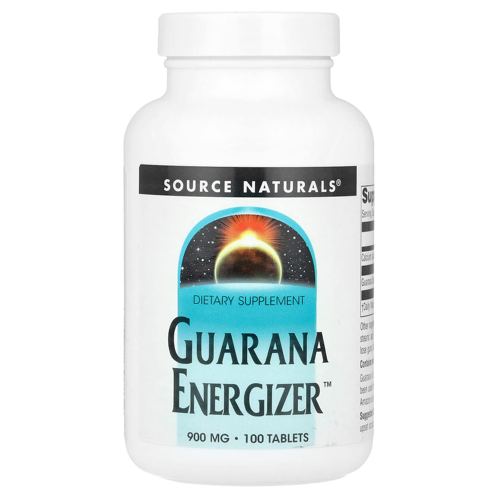 Source Naturals, Guarana Energizer™, добавка для заряда энергии, 100 таблеток