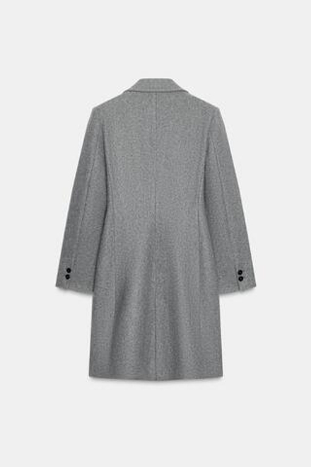 ZARA МЯГКОЕ ПАЛЬТО С ПОДПЛЕЧНИКАМИ, СЕРЫЙ