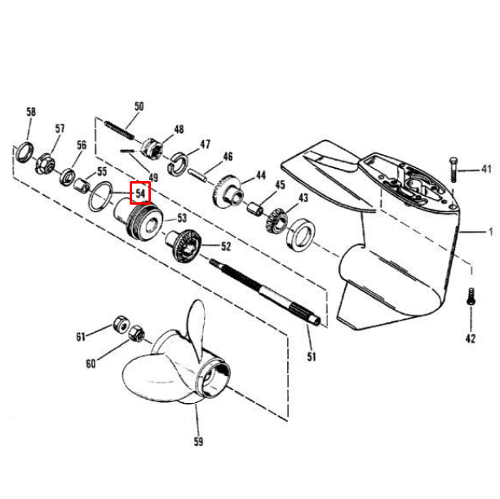 Кольцо резиновое Mercury 6/8/9.9/15;Mercruiser ALPHA-ONE SS, II, III, IV ,V (Quicksilver)