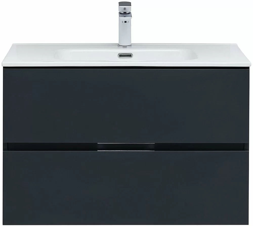 Тумба с раковиной Aquanet Алвита New 277515 80 антрацит