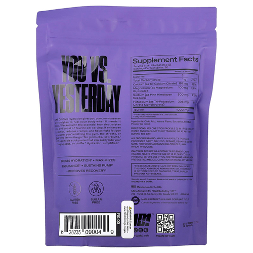 ONE OF ONE, средство для гидратации, арбуз, 30 стиков, 189 г (6,67 унции)