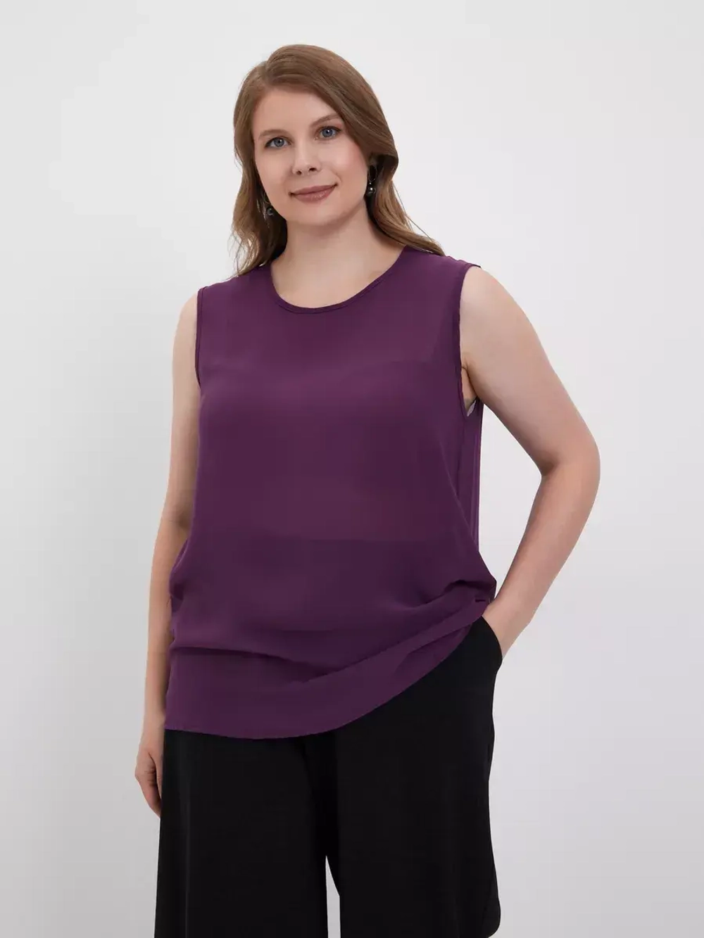 Майка, топ под пиджак однотонная