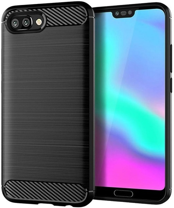 Чехол для Honor 10 (10 GT) цвет Black (черный), серия Carbon от Caseport