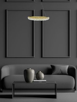 Люстра подвесная светодиодная Lanbos , LED 240 Вт, 35 кв м, золотая