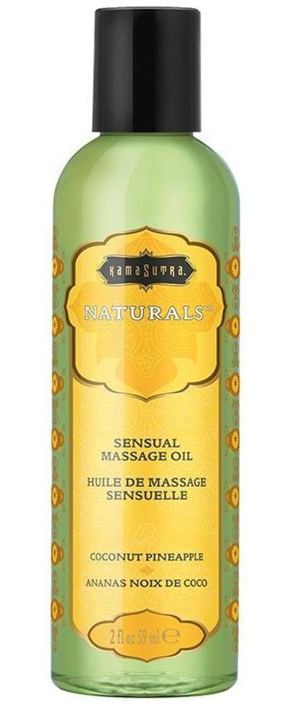Массажное масло Naturals Coconut Pineapple с ароматом кокоса и ананаса - 59 мл.