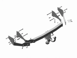 Фаркоп Hyundai Santa Fe 2001-2006, Hyundai Santa Fe Classic (Таганрог) 2007-2013, условно-съемный,(без электрики) Трейлер.7230