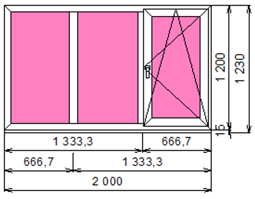 Пластиковое окно 1200 х 2000 ТермА Эко