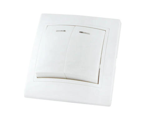 Выключатель 2-кл с подсветкой белый Таймыр 10А 220В TDM