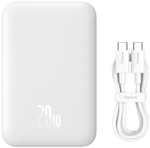 Внешний аккумулятор Baseus Magnetic Mini Air C+Qi 20W P10059002223-00 6000 мАч белый