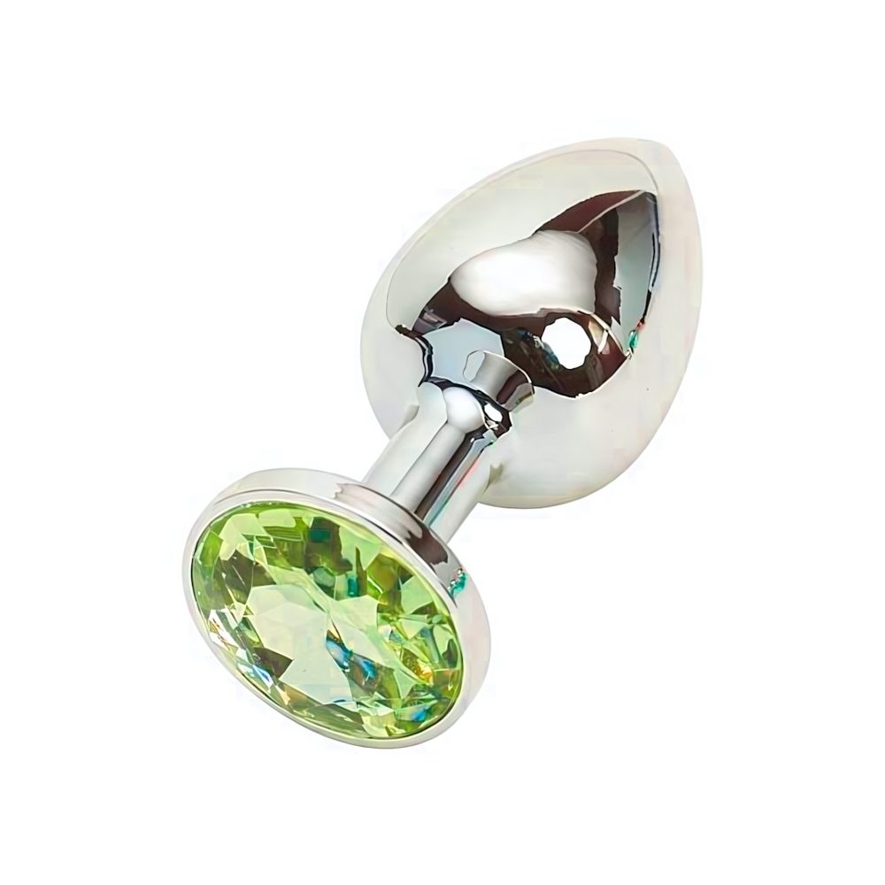 Анальная втулка с кристаллом Small зеленый 7 см