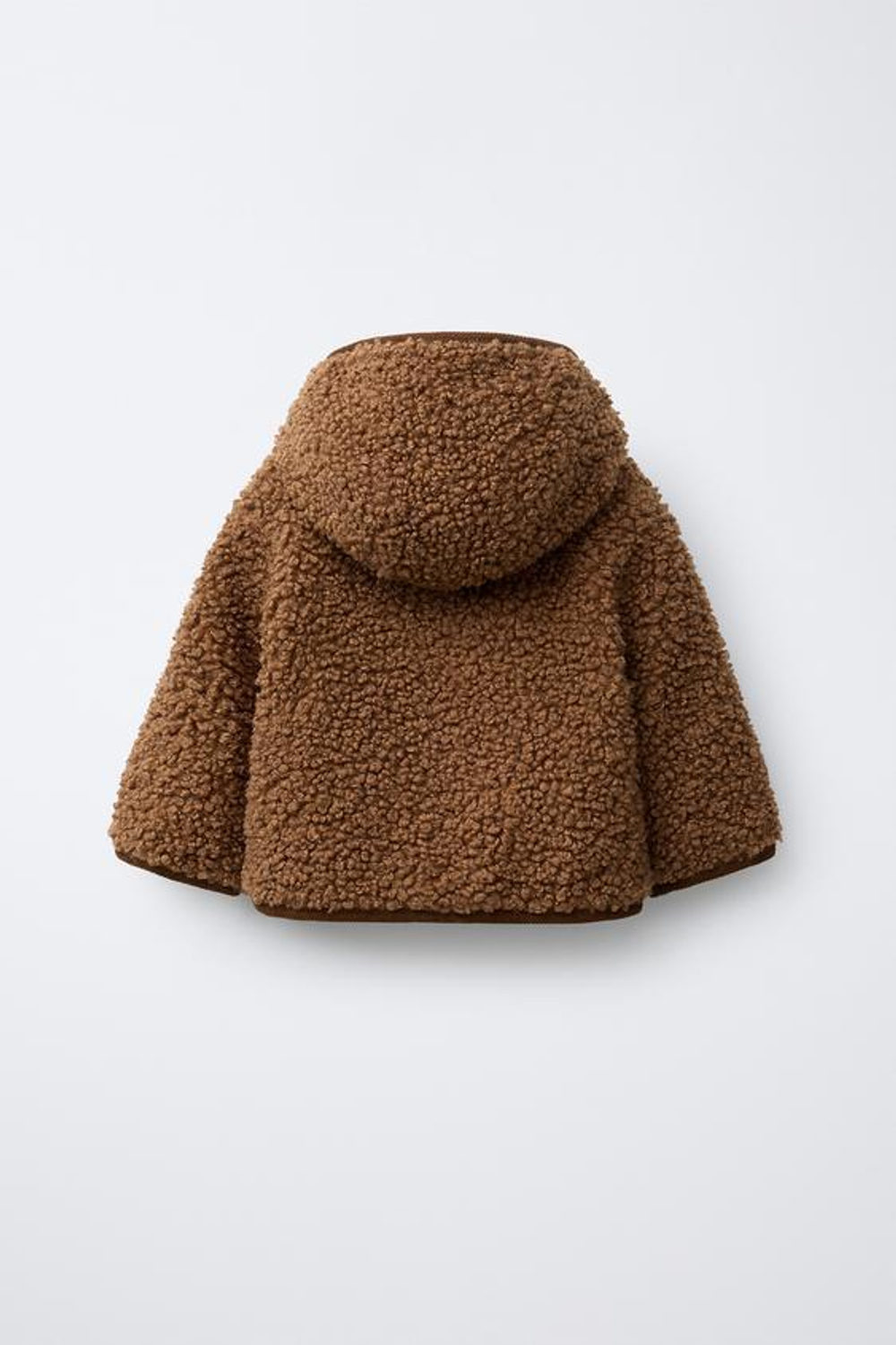 ZARA КУРТКА ИЗ ИСКУССТВЕННОЙ ОВЧИНЫ С НАВЕСНЫМИ ПЕТЛЯМИ, КОРИЧНЕВЫЙ