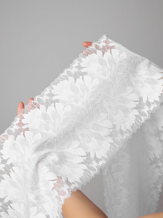 03-77 ОПТ Кружево эластичное 24 см, белый 001