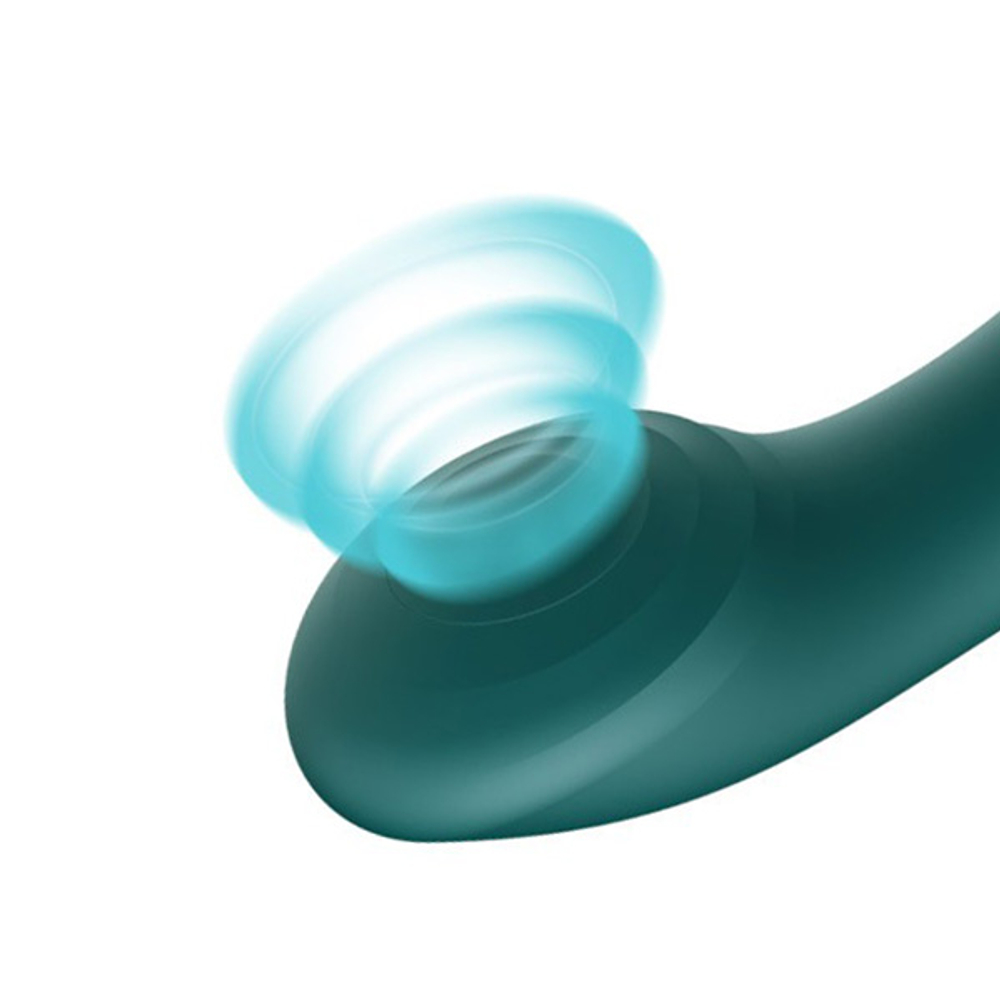 Зелёный вибростимулятор с пульсацией, вакуумной стимуляцией и функцией нагрева Zalo Queen G-spot PulseWave Vibrator with Suction Sleeve Jewel Green