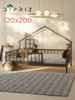 Кровать 120х200, Локи, детская кровать-домик, массив сосны, для детской, серый, Dipriz