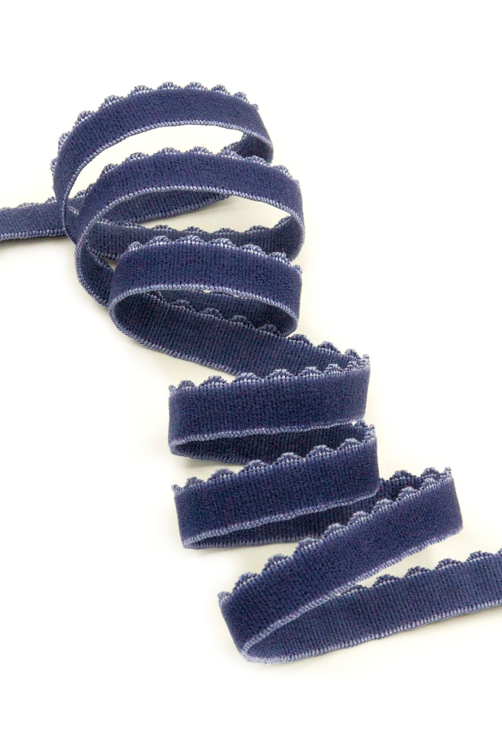 Резинка отделочная индиго 12 мм с учетом фестона